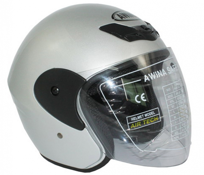 Casca moto semi-integrala Awina TN-8661, culoare argintiu, marime XS 54 cm [2]
