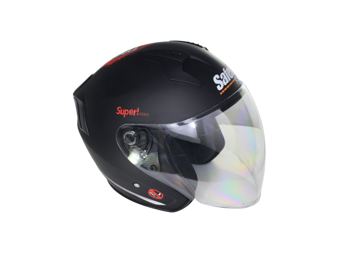 Casca moto semi-integrala cu ochelari adulti, Safebet HF-227, culoare negru mat, marime M [5]