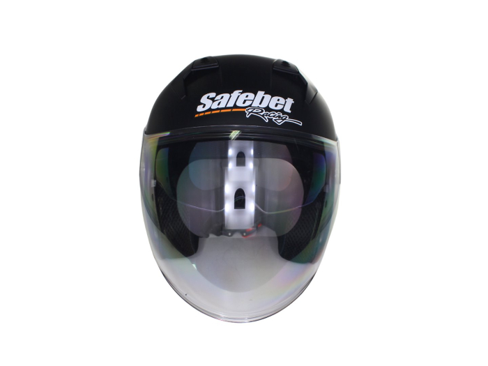 Casca moto semi-integrala cu ochelari adulti, Safebet HF-227, culoare negru mat, marime L [4]