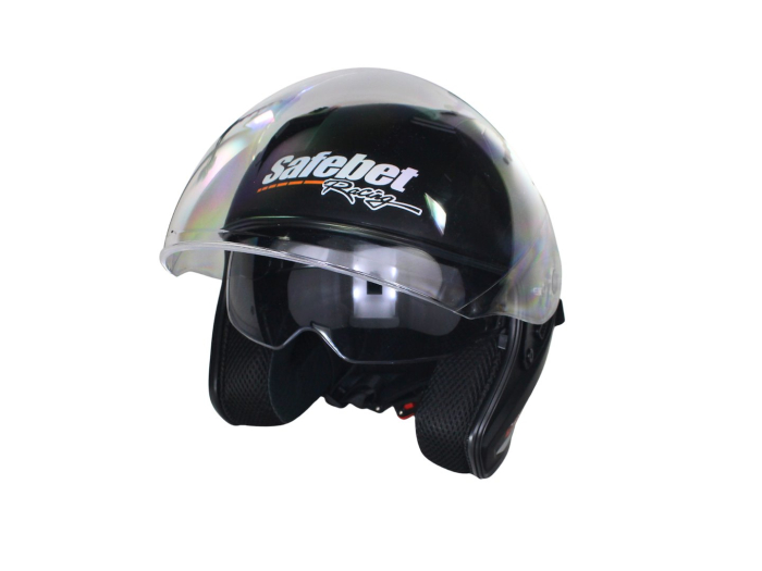 Casca moto semi-integrala cu ochelari adulti, Safebet HF-227, culoare negru mat, marime S [2]