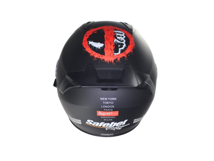 Casca moto semi-integrala cu ochelari adulti, Safebet HF-227, culoare negru mat, marime L [6]