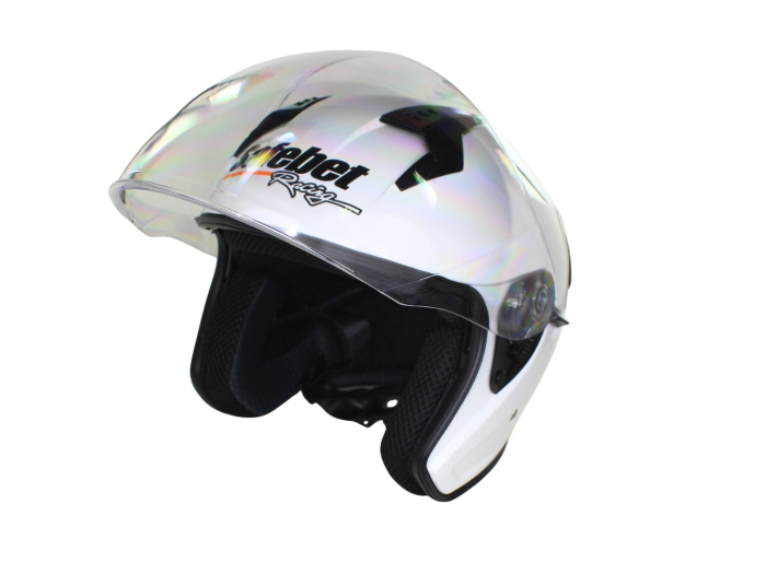 Casca moto semi-integrala cu ochelari adulti, Safebet HF-227, culoare alb, marime L [2]