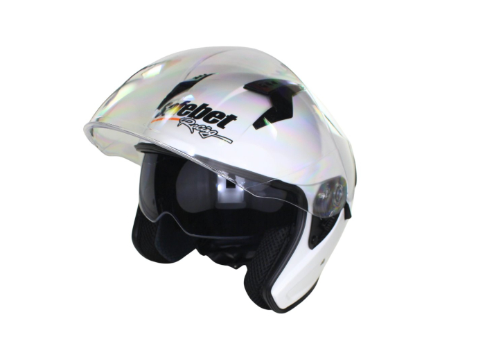 Casca moto semi-integrala cu ochelari adulti, Safebet HF-227, culoare alb, marime L [3]