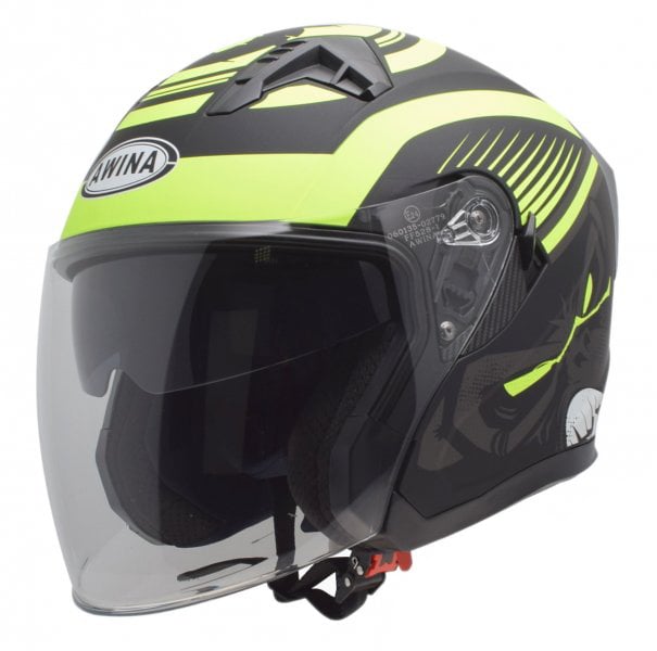 Casca moto semi-integrala Jk528, culoare negru galben mat, marime XS