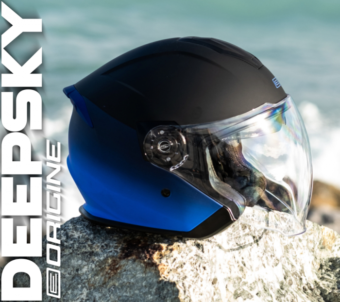 Casca moto semi-integrala, Origine Palio 2.0 DeepSky, culoare negru/albastru mat, marime XL [8]