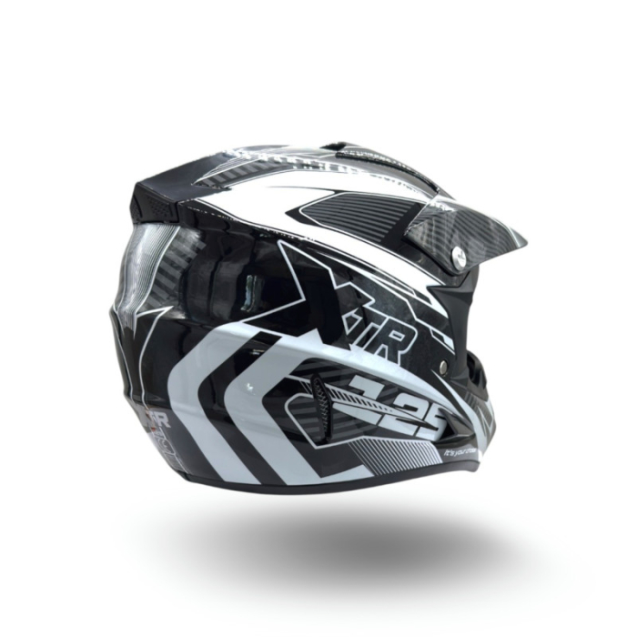 Casca motocross/atv copii XTR 125, culoare negru/alb, marime YL, 55-56cm [2]