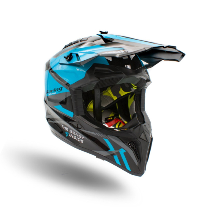 Casca motocross/atv copii Asix 127, culoare negru/albastru, marime YM, 53-54cm [6]