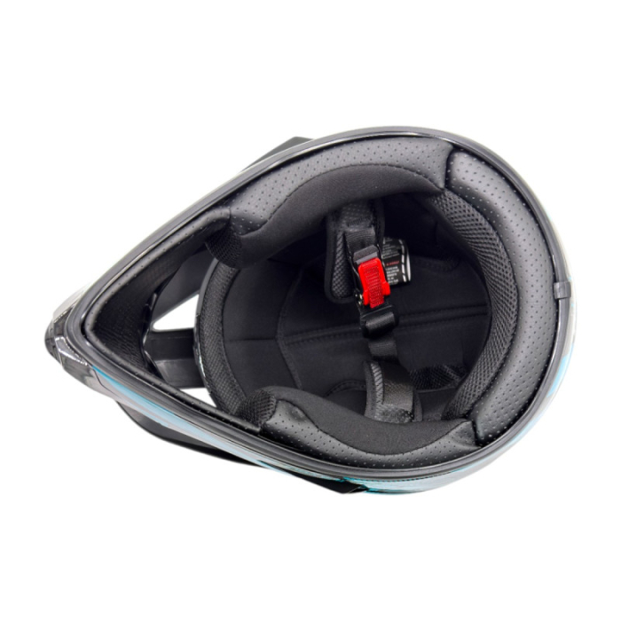 Casca motocross/atv copii XTR 125, culoare negru/albastru, marime YM, 53-54cm [7]