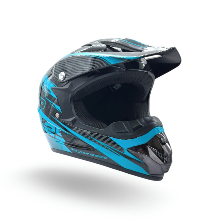 Casca motocross/atv copii XTR 125, culoare negru/albastru, marime YM, 53-54cm [5]