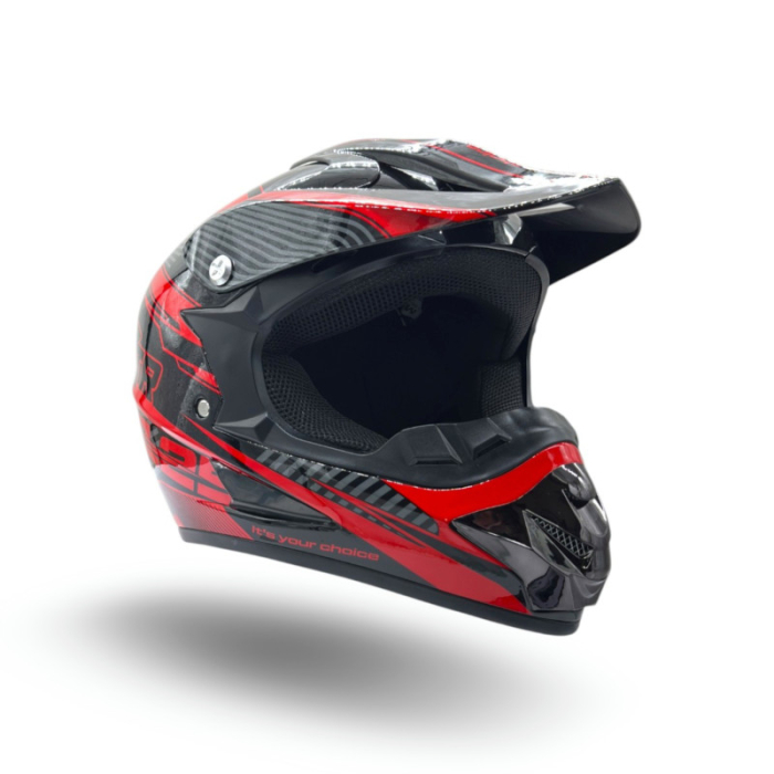 Casca motocross/atv copii XTR 125, culoare negru/rosu, marime YM, 53-54cm [5]