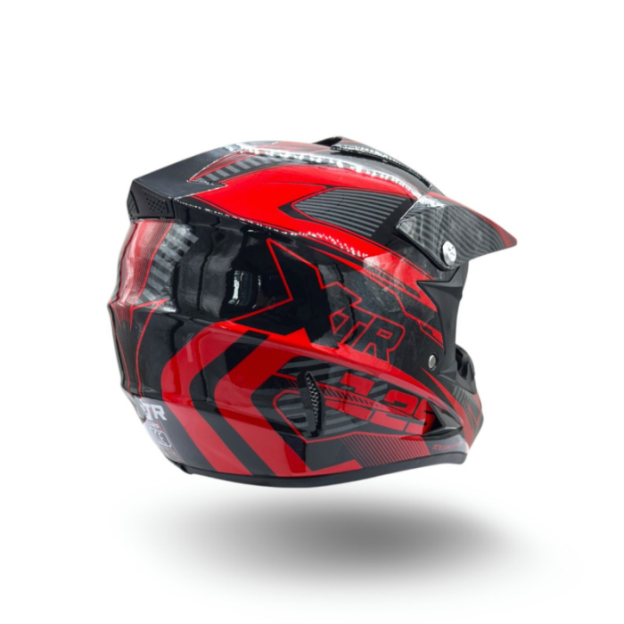 Casca motocross/atv copii XTR 125, culoare negru/rosu, marime YM, 53-54cm [4]