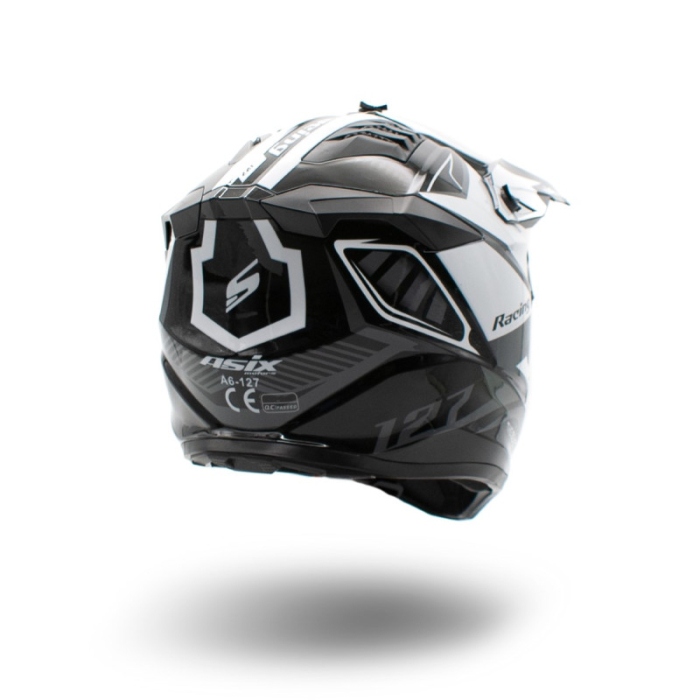 Casca motocross/atv copii Asix 127, culoare negru/alb, marime YL, 55-56cm [5]