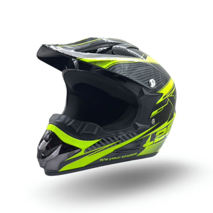 Casca motocross atv copii XTR 125, culoare negru galben, marime YM, 53-54cm