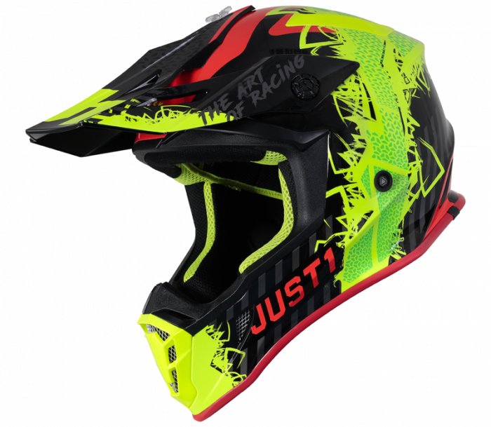 Casca motocross atv Just 1 J38 Mask, culoare verde negru rosu, marime L