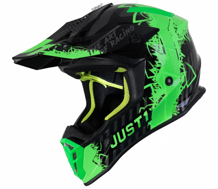 Casca motocross atv JUST1 J38, culoare verde galben fluo, marime XS