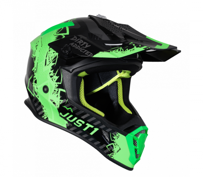 Casca motocross/atv JUST1 J38, culoare verde/galben fluo, marime XL [2]
