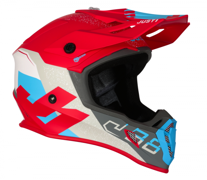 Casca motocross/atv JUST1 J38 Korner, culoare albastru/rosu, marime L [2]