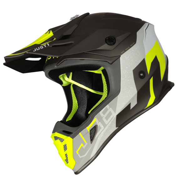 Casca motocross atv JUST1 J38 Korner, culoare negru galben fluo, marime M