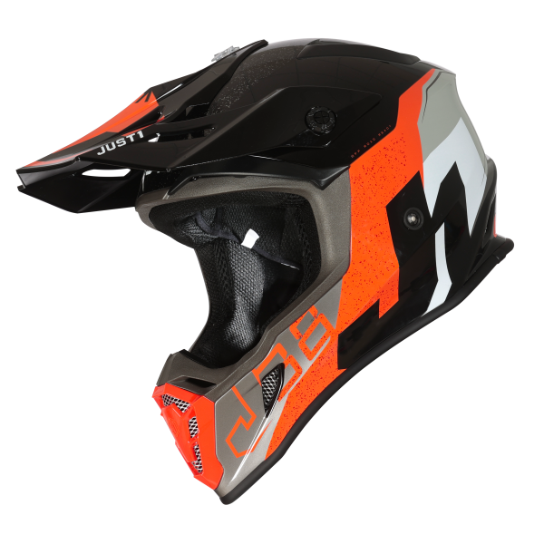 Casca motocross atv JUST1 J38 Korner, culoare negru portocaliu fluo, marime M