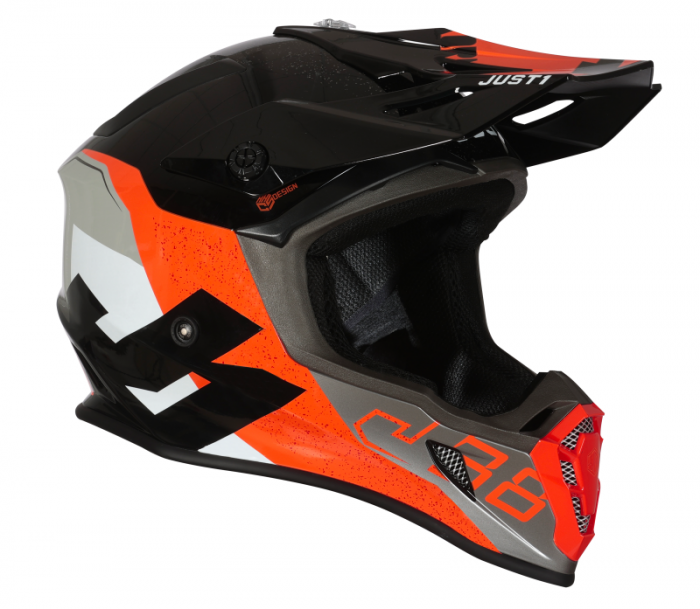 Casca motocross/atv JUST1 J38 Korner, culoare negru/portocaliu fluo, marime XL [2]