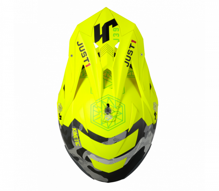 Casca motocross/atv JUST1 J39 Kinetic Camo, culoare gri/fluo mat, marime M [3]