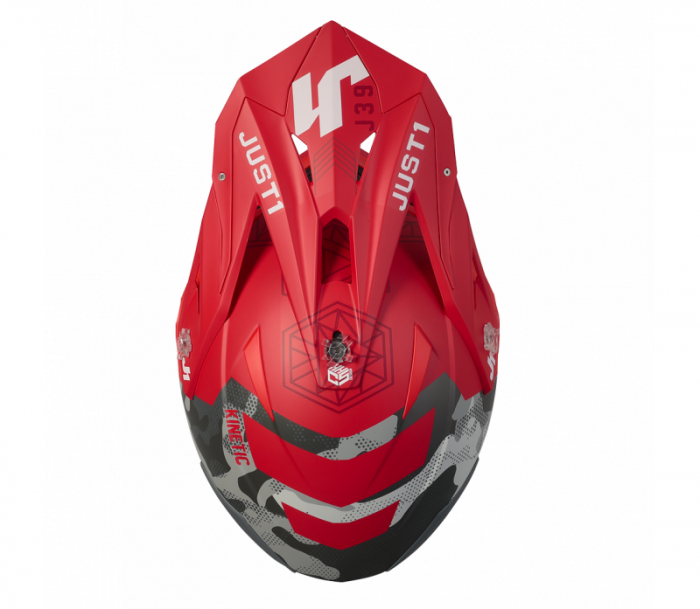 Casca motocross/atv JUST1 J39 Kinetic Camo, culoare gri/rosu, marime M [6]