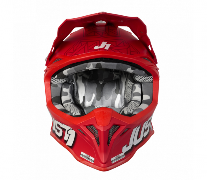 Casca motocross/atv JUST1 J39 Kinetic Camo, culoare gri/rosu, marime M [3]