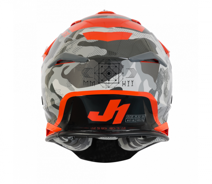 Casca motocross/atv JUST1 J39 Kinetic Camo, culoare gri/rosu/portocaliu fluo, marime L [5]
