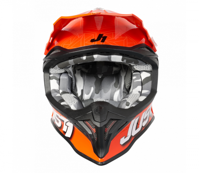 Casca motocross/atv JUST1 J39 Kinetic Camo, culoare gri/rosu/portocaliu fluo, marime L [3]