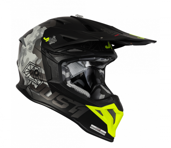 Casca motocross/atv JUST1 J39 Kinetic Camo, culoare negru/galben, marime L [2]