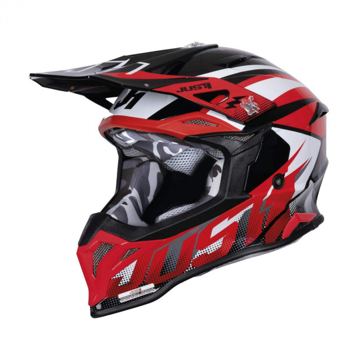 Casca motocross/atv JUST1 J39 Revo, culoare rosu/alb, marime M [1]