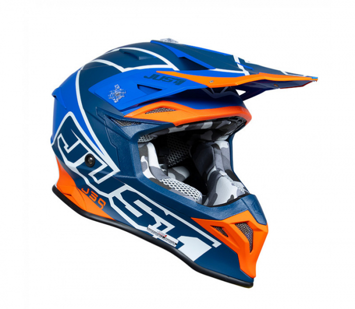 Casca motocross/atv JUST1 J39 Thruster, culoare albastru/portocaliu, marime M [2]