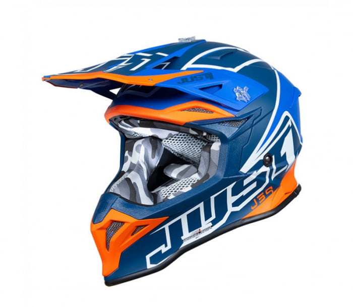 Casca motocross/atv JUST1 J39 Thruster, culoare albastru/portocaliu, marime XL [1]