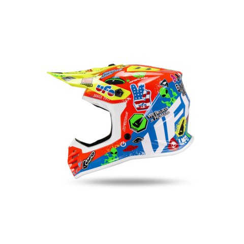 Casca copii motocross/enduro Ufo Plast Korey, albastru/rosu/galben, L [3]