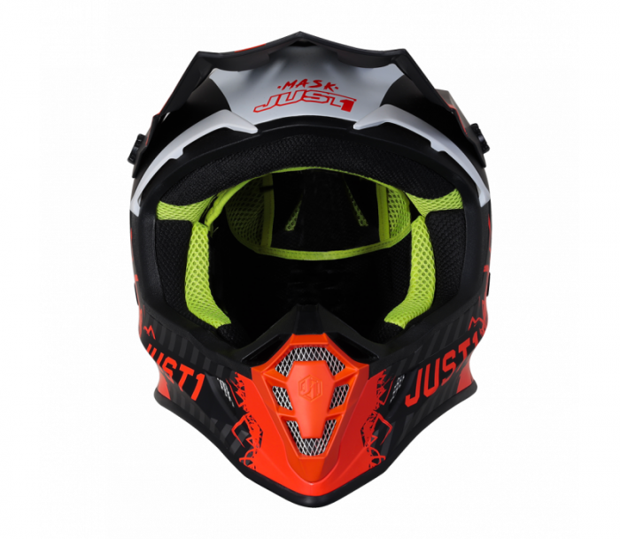 Casca motocross/atv Just1 Mask, culoare portocaliu fluorescent / negru mat, marime S [2]