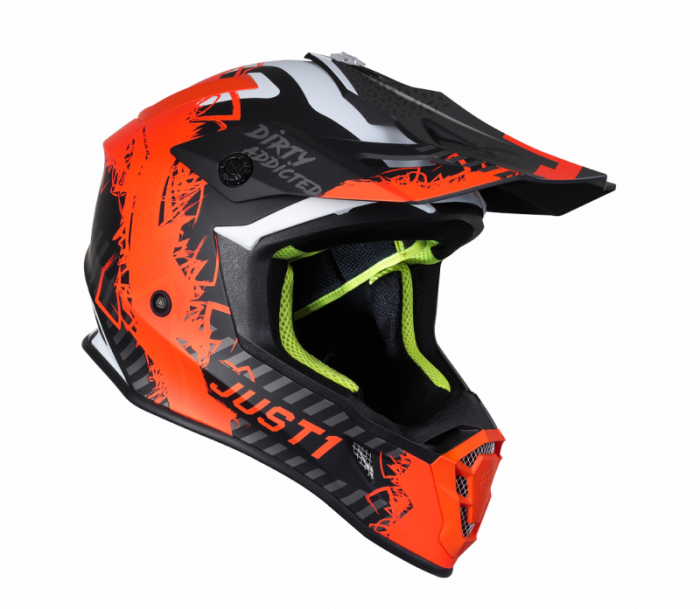 Casca motocross/atv Just1 Mask, culoare portocaliu fluorescent / negru mat, marime S [3]