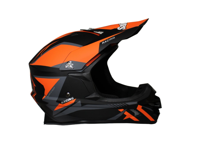 Casca motocross/atv, SAFEBET HF-115 Fly-O, culoare negru mat/portocaliu, marime 2XL [4]