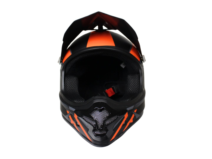 Casca motocross/atv, SAFEBET HF-115 Fly-O, culoare negru mat/portocaliu, marime S [2]