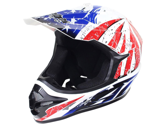 Casca motocross/atv, SAFEBET HF-115 Q183, culoare albastru/rosu, marime XL [2]