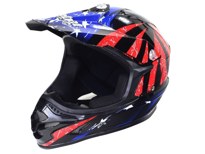 Casca motocross/atv, SAFEBET HF-115 Q183, culoare rosu/albastru, marime M [2]