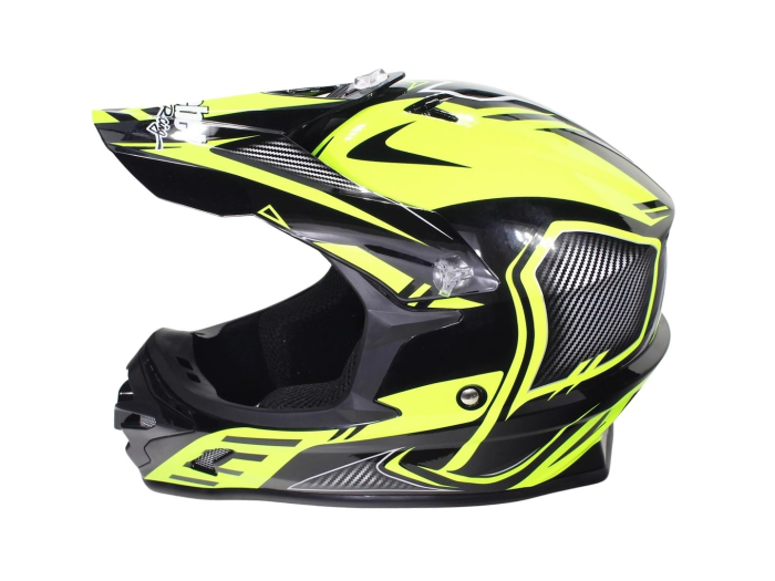 Casca motocross/atv, SAFEBET HF-115 Q206, culoare galben fluo/negru, marime S [2]