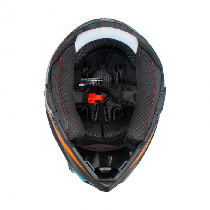 Casca motocross/enduro adulti XTR 128, culoare portocaliu/albastru, marime M [9]