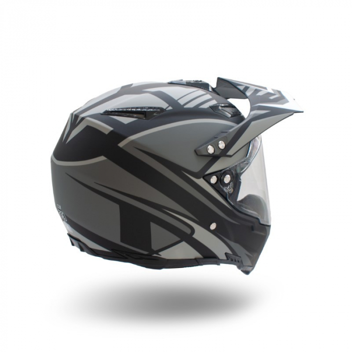 Casca motocross/enduro adulti XTR 128, culoare negru/gri, marime M [5]