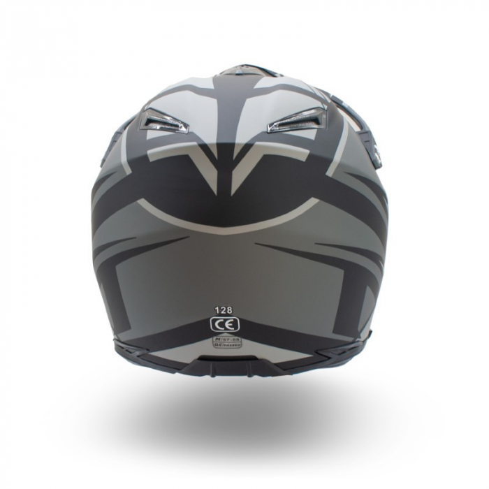 Casca motocross/enduro adulti XTR 128, culoare negru/gri, marime M [4]