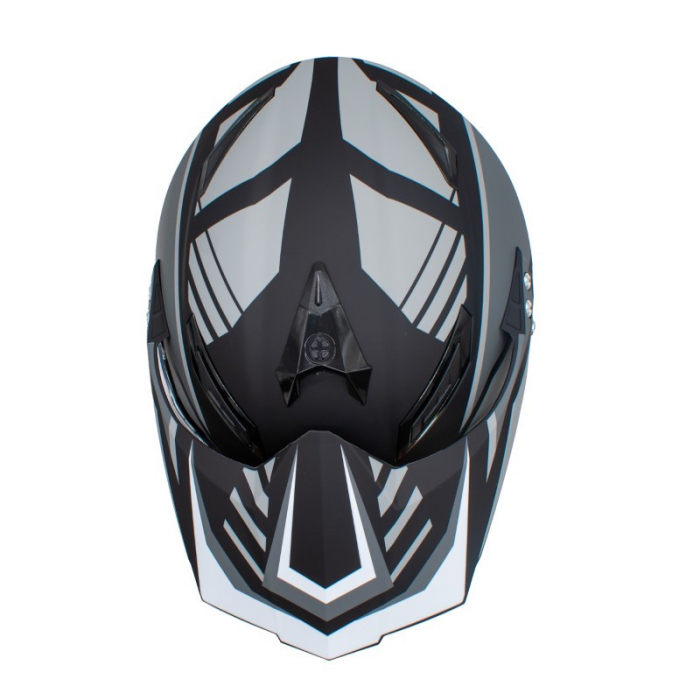 Casca motocross/enduro adulti XTR 128, culoare negru/gri, marime M [10]