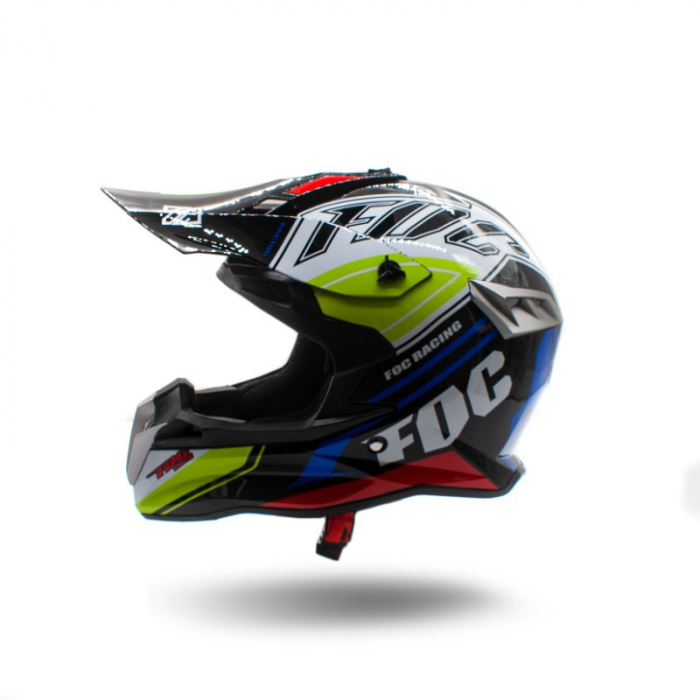 Casca motocross/enduro adulti XTR 188, culoare negru/verde, marime L [8]