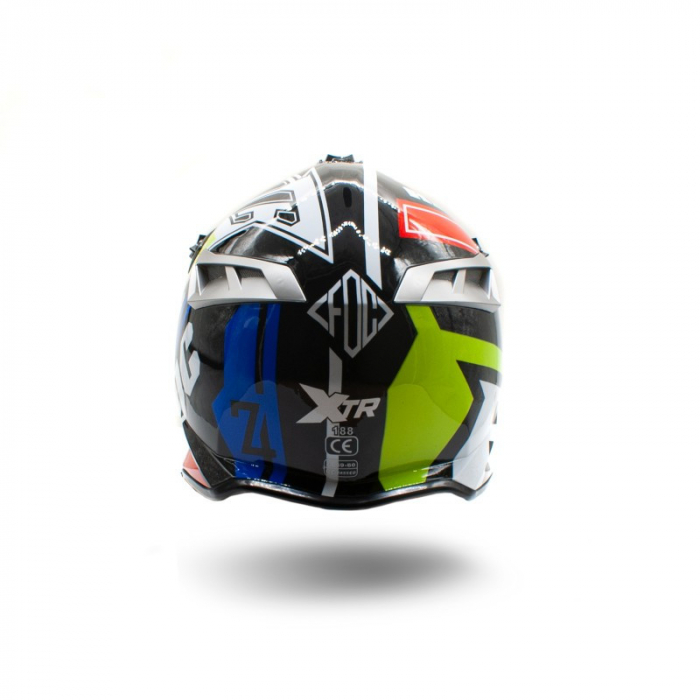 Casca motocross/enduro adulti XTR 188, culoare negru/verde, marime XL [6]