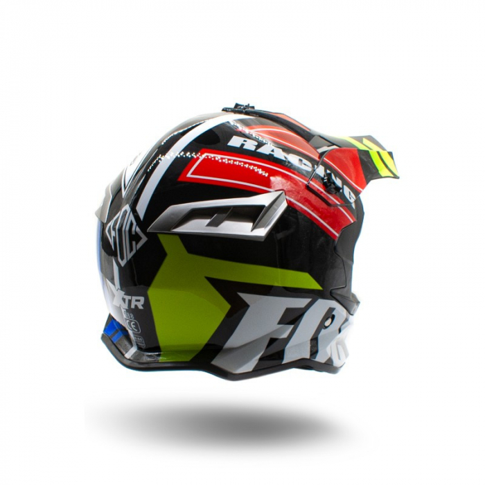 Casca motocross/enduro adulti XTR 188, culoare negru/verde, marime L [5]