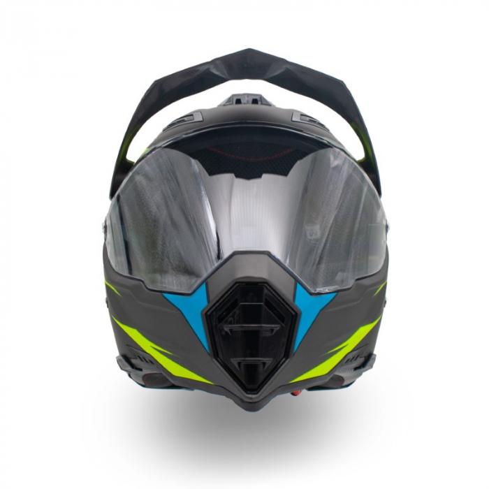 Casca motocross/enduro adulti XTR 128, culoare galben/albastru, marime M [8]