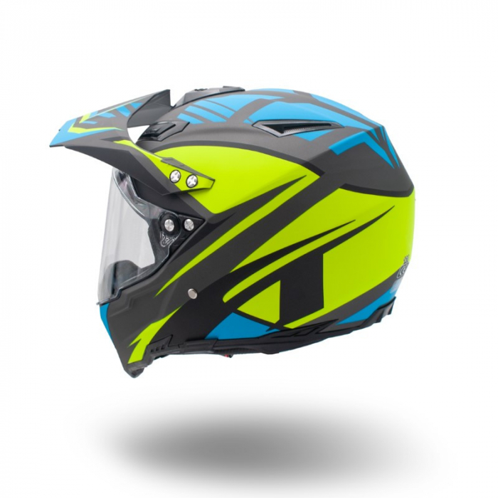 Casca motocross/enduro adulti XTR 128, culoare galben/albastru, marime M [3]